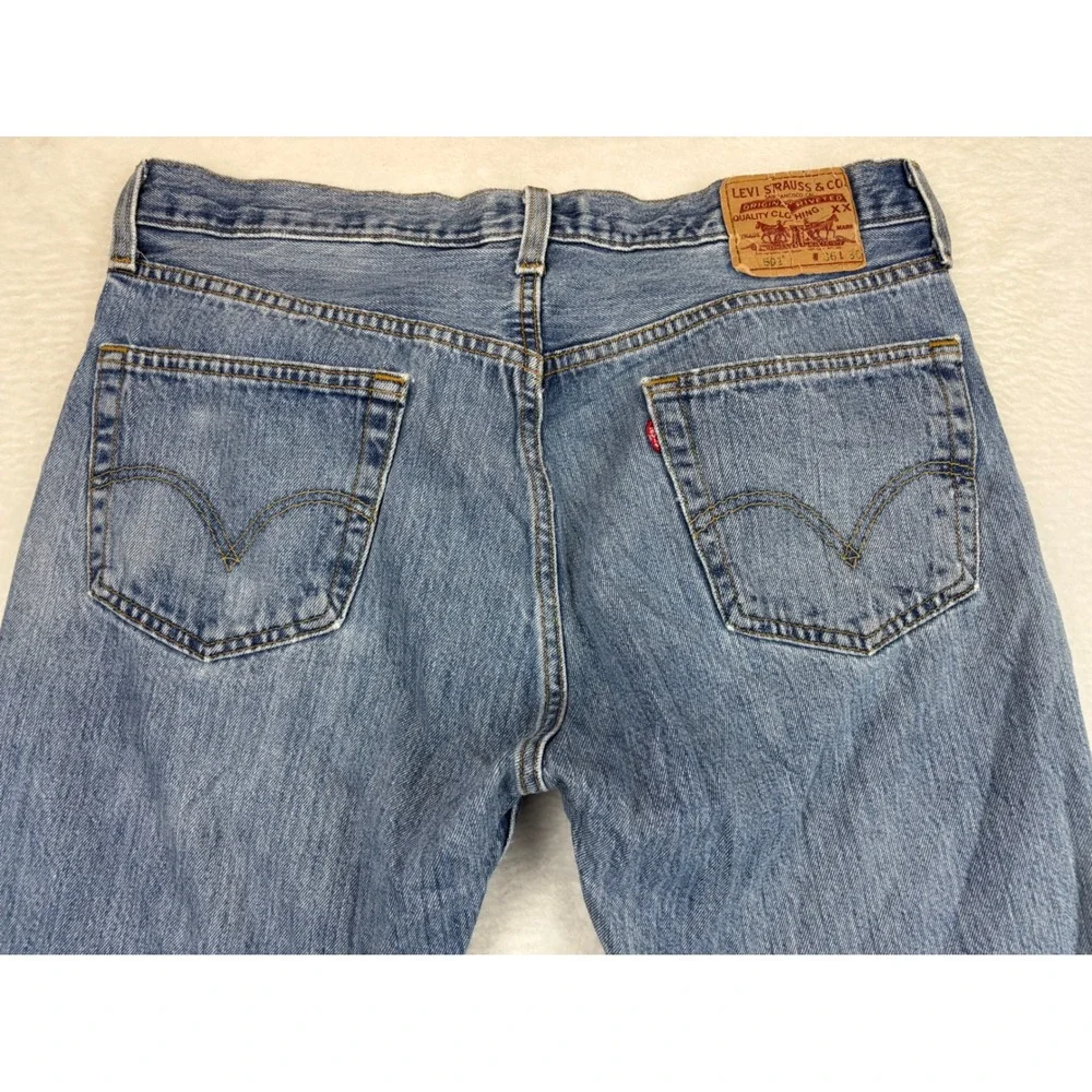 Levis 501 Men's 36x30 Y2K Medium Light Wash Grungy Skater Distressed Faded Jeans